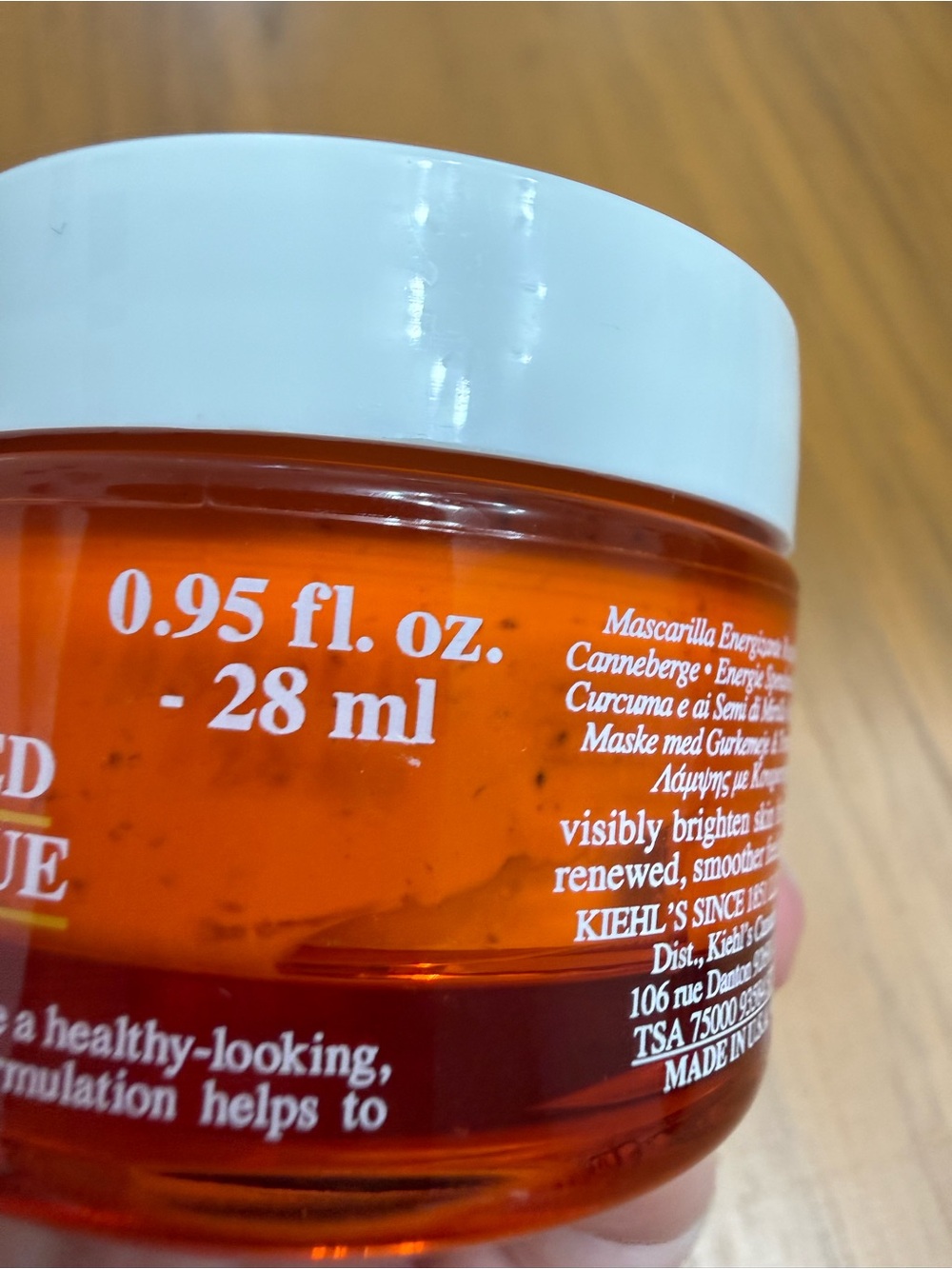 Kiehl's Orange Jar Skincare Mask with White Lid - Picture 2 of 3